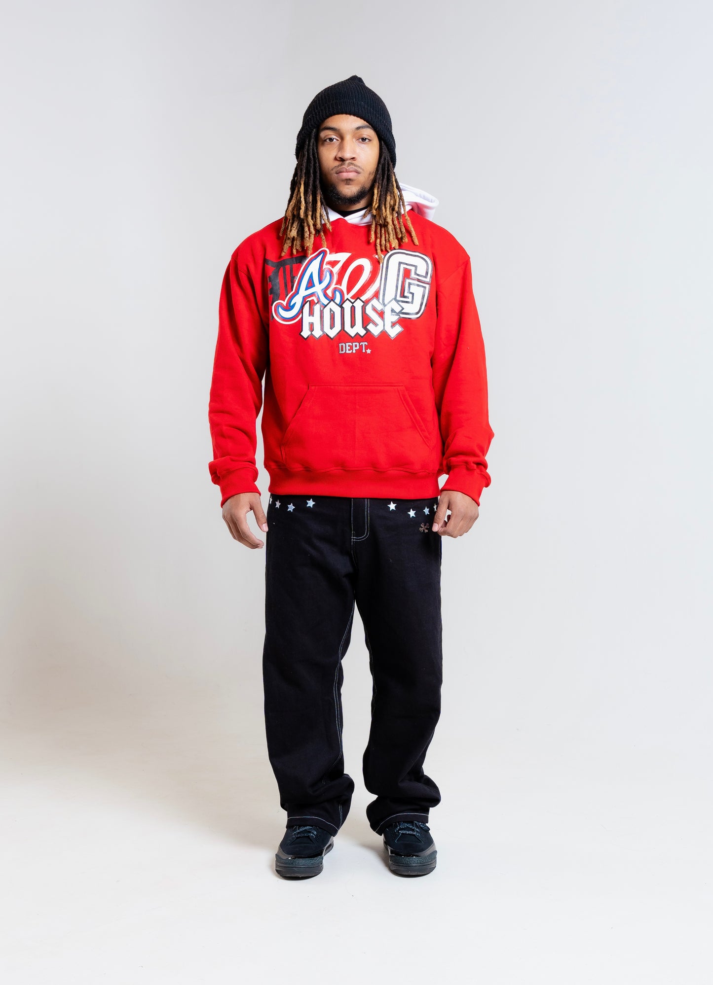 Red “BRAVES” Hoodie
